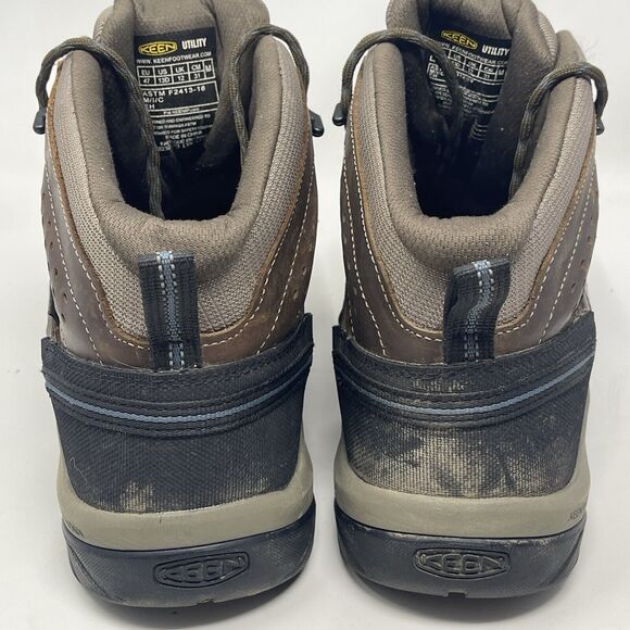 Keen Utility Flint Mid Steel Toe Boots Mens 13 D Brown Leather Work Hiking - Picture 11 of 16